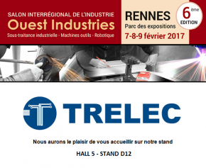 TRELEC will be present at the Ouest Inudstries tradeshow  in Rennes on 7th,8th and 9th of February 2017 !